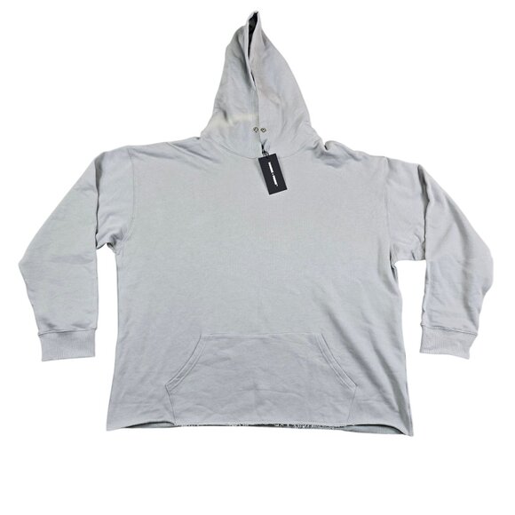 Homme + Femme Hoodie Unisex 3XL Gray Oversized Raw Hem Cotton Sweatshirt - Picture 5 of 12